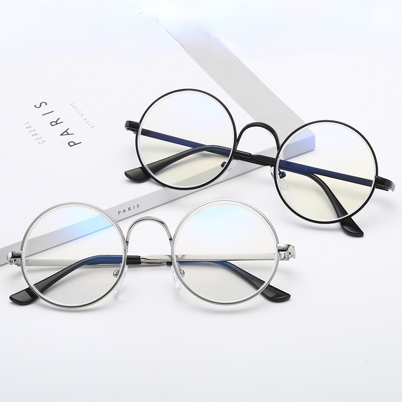 Mắt Kính Gọng Tròn Lớn - 100~400 Bằng Kim Loại Chống Bức Xạ