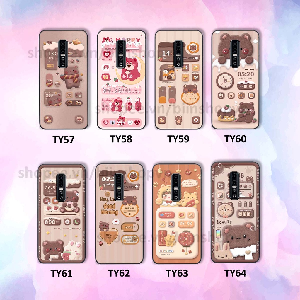 Ốp Vivo V17 Pro in 3D icon gấu nổi siêu xinh, siêu đáng yêu, cá tính phong cách