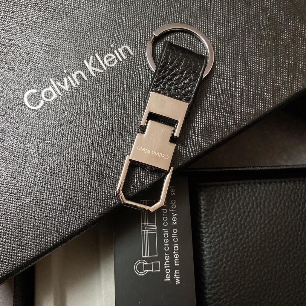 Set ví nam trơn chữ chìm + móc khóa - S018