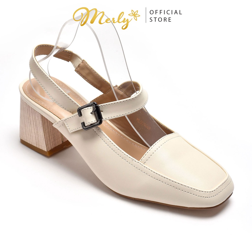 Giày Slingback gót thấp mũi vuông Merly 1449