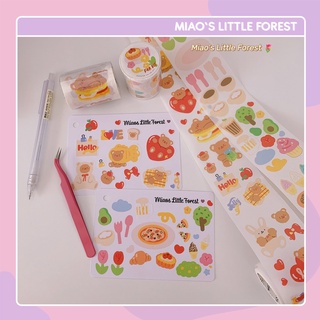 Washi tape MIAO'S LITTLE FOREST cuộn băng dính cute dạng sticker bóc MGZCITY trang trí sổ tay MWT237