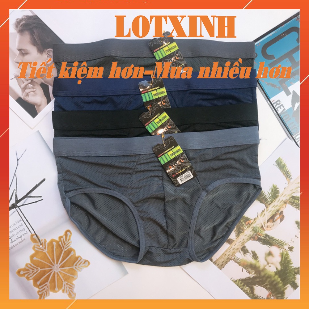 [HỘP 4] Quần Sịp Nam Tam Giác Cao Cấp Quần Lót Nam Thông Hơi Co Dãn 4 Chiều Thoáng Mát Thấm Hút Mồ Hôi LOTNAM04