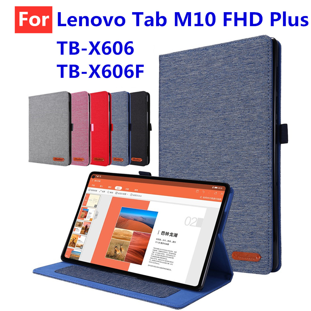 Bao Da Pu Màu Trơn Cho Lenovo M10 Plus 10.3 Inch Tb-X606 Tb-X606F