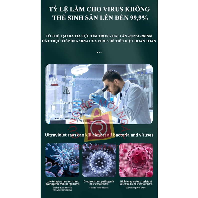 Súng khử khuẩn, khử trùng nano cầm tay, súng phun khử khuẩn và hộp khử khuẩn UV vệ sinh điện thoại, khẩu trang