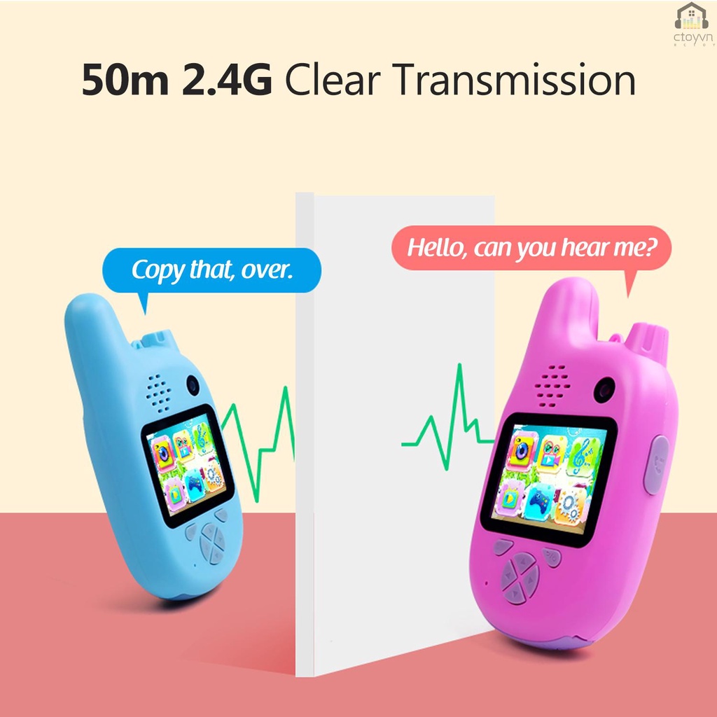 Bộ đàm 8MP ống kính kép 2.0inch IPS tự động lấy nét kèm pin chuyên dụng cho bé | BigBuy360 - bigbuy360.vn