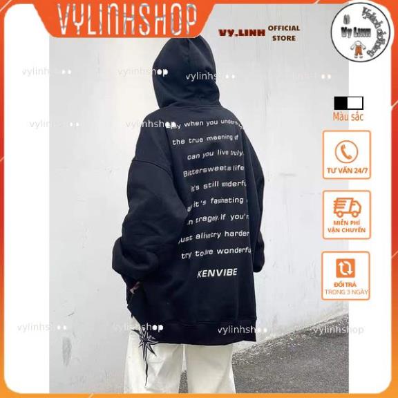 Hoodie nỉ nam nữ VYLINHSHOP có mũ 2 lớp dày ấm nỉ ngoại form rộng to Áo hoodie tim to chữ lưng ONLY TC6