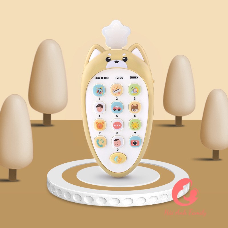 Điên Thoại Đồ Chơi Phát Nhạc Kết Hợp Gặm Nướu Cao Cấp Cho Bé, Hải Anh Family