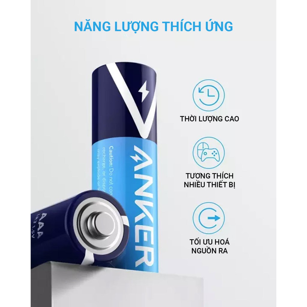 Bộ 4 Pin Kiềm AAA ANKER Alkaline B1820 - Hàng Chính Hãng