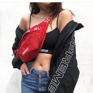 Túi bao tử Supreme dây chữ chất liệu polyester