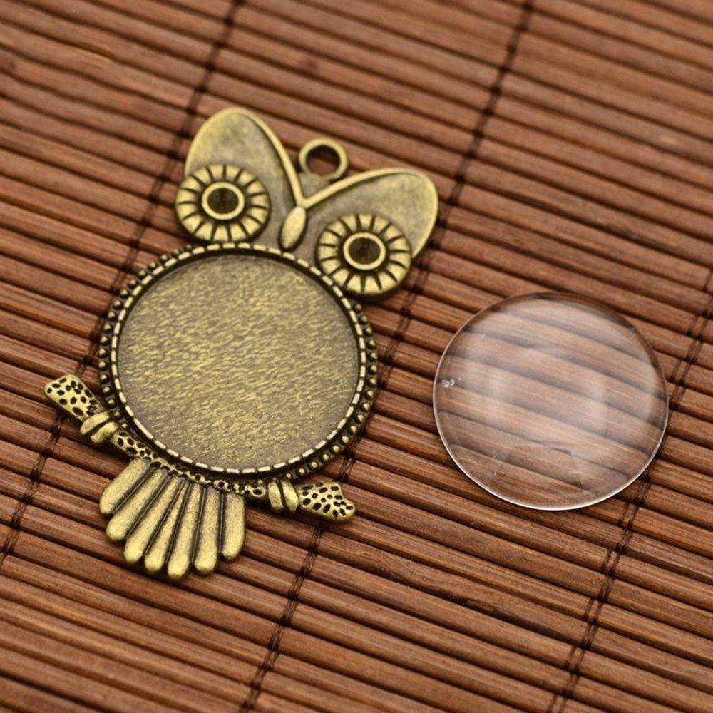 JARRED Kính Bộ 50 Mặt Dây Chuyền Tròn Mặt Đá Cabochon
