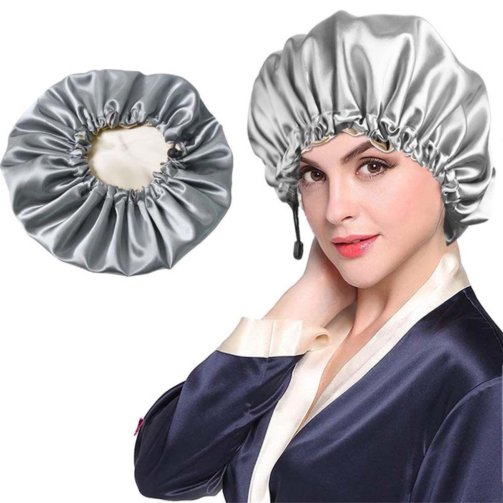 Vỏ Bọc Tóc Hai Lớp Bằng Satin Màu Trơn Có Thể Điều Chỉnh