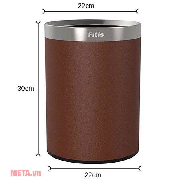 Thùng rác cao cấp Fitis Deluxe Tròn Inox