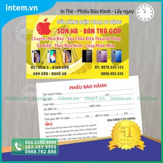 IN THẺ BẢO HÀNH SẢN PHẨM