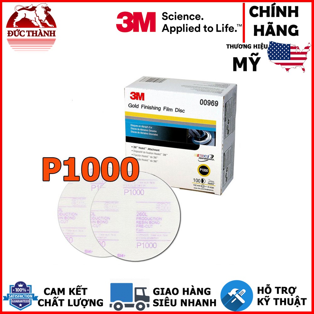 Xấp 5 tờ nhám đĩa 3M độ nhám P1000 6in 152mm