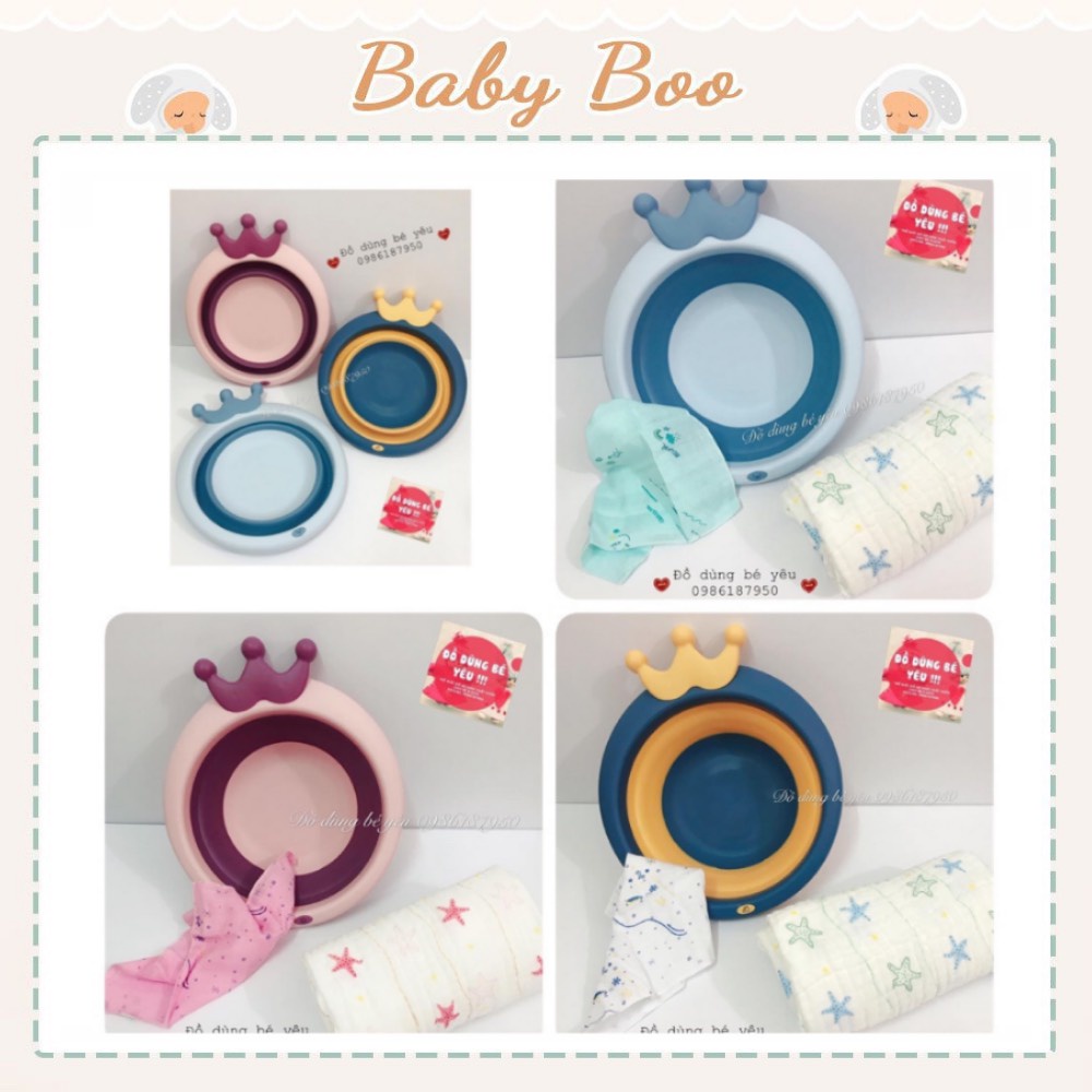 Chậu rửa gập gọn vương miện cho bé [ babyboo]