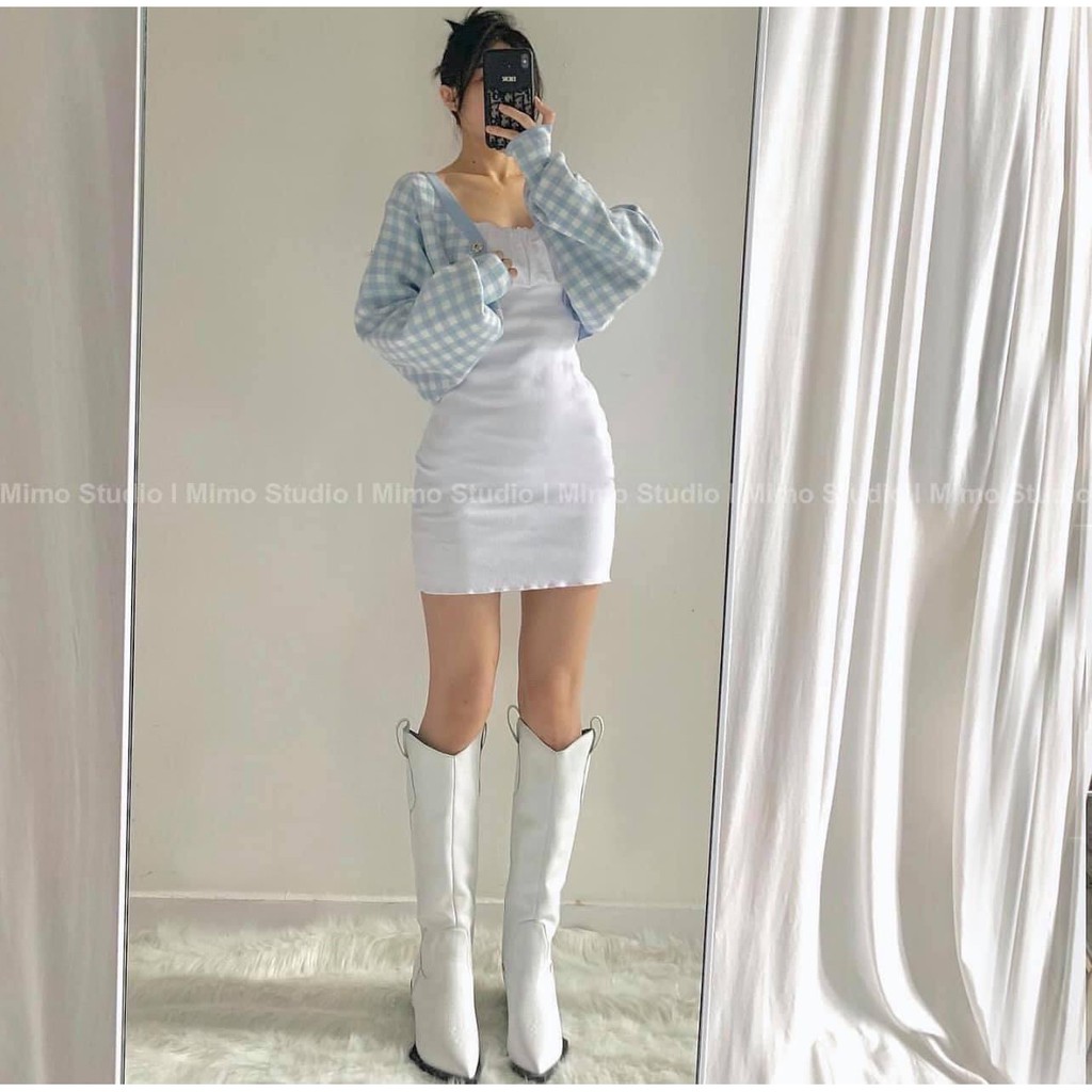[Mã SKAMSALE06 giảm 10% tối đa 100K đơn 150K] Set váy hai dây kèm khoác cadigan 👗👗 FROM MẶC LÊN DÁNG CỰC XINH LUN Ạ 💟 | BigBuy360 - bigbuy360.vn