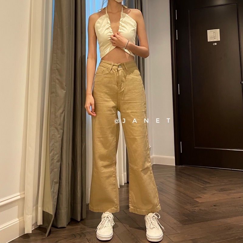 Quần ống suông màu caramel mã #Janetclothingjean 8905