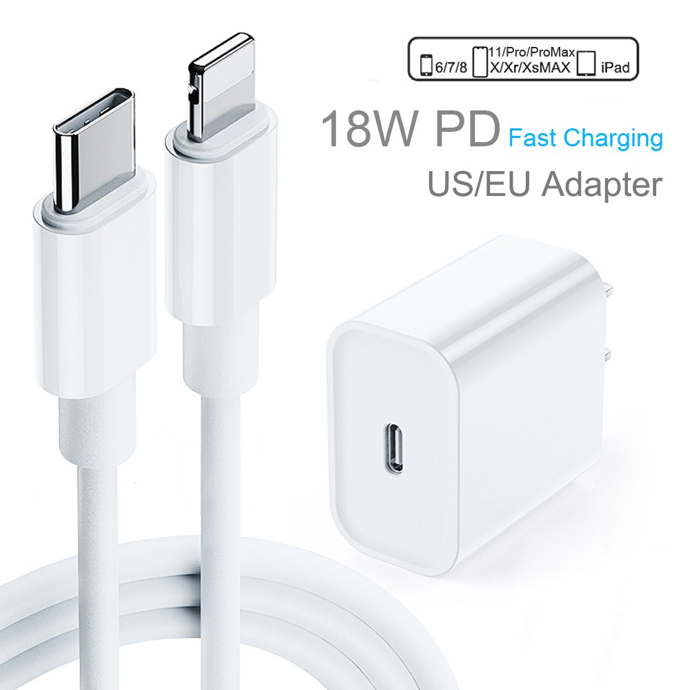 Củ sạc/cáp sạc nhanh PD USB-C sang 18W 9V/2A cho IP11 11Pro Max XS tablet táo Mini Pro