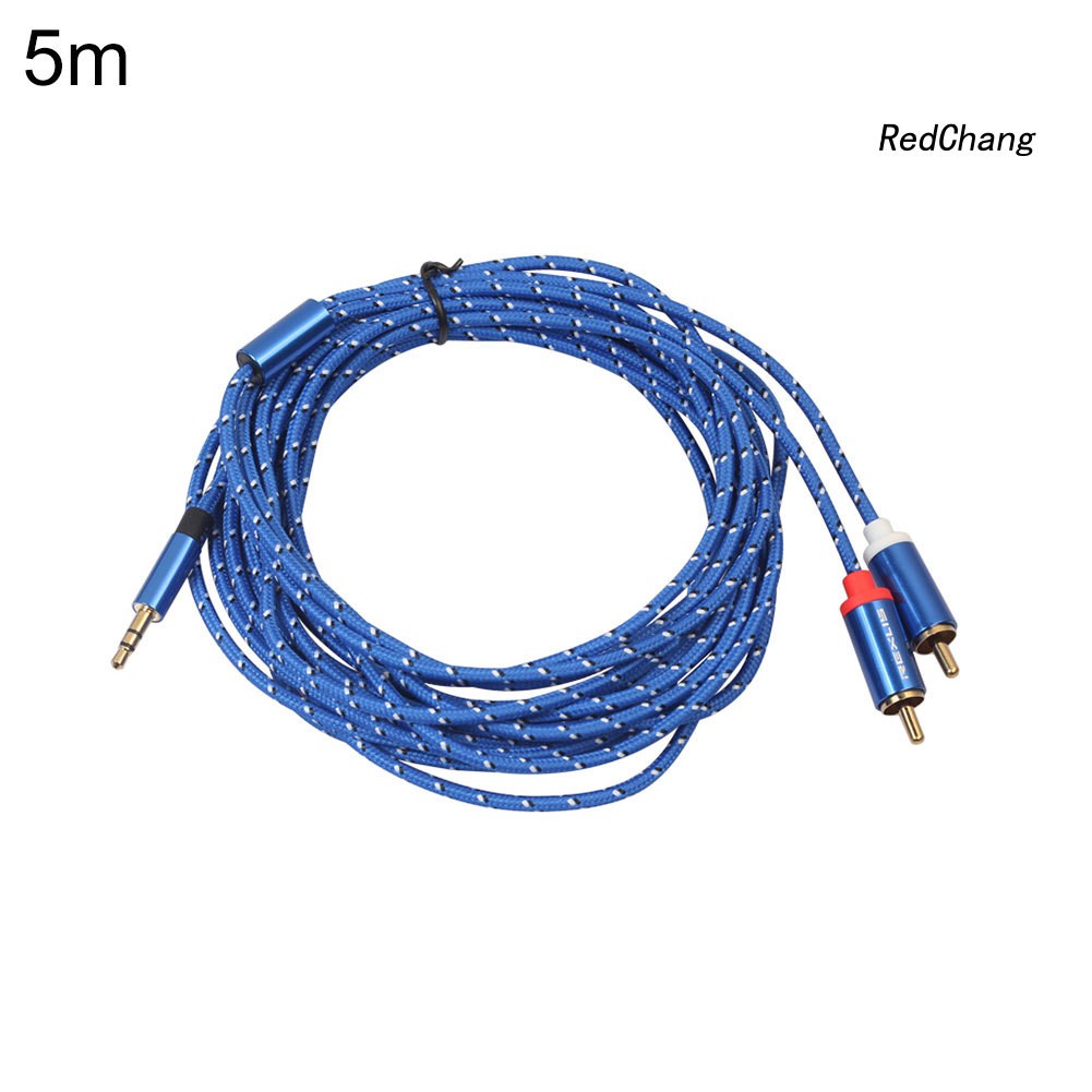 -SPQ- 2RCA to 3.5mm Jack Audio AUX Cable for Amplifier Subwoofer Speaker Home Theater