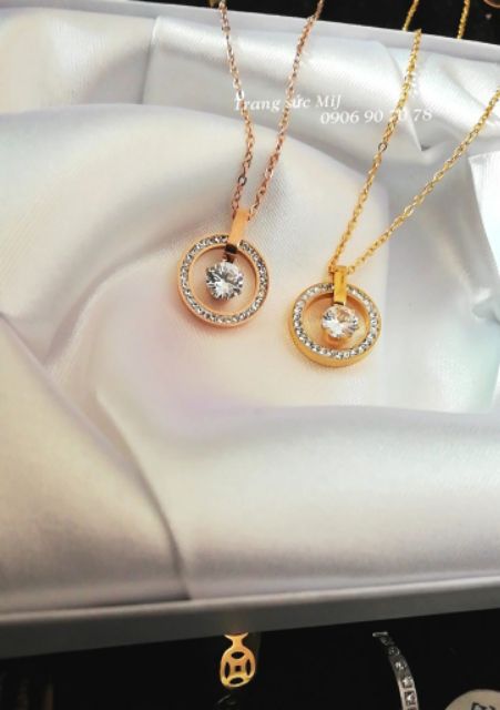 DÂY CHUYỀN TITAN ĐÍNH XOÀN & ĐÁ GIỮA