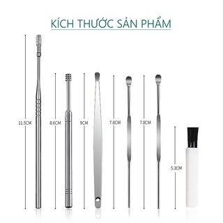 Dụng Cụ Lấy Ráy Tai Inox 6 Món