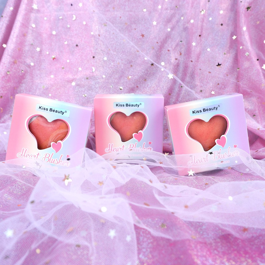 Phấn má kiêm bắt sáng thiết kế hộp thiếc cao cấp Kiss Beauty Heart Blusher 8g NPP Shoptido | BigBuy360 - bigbuy360.vn