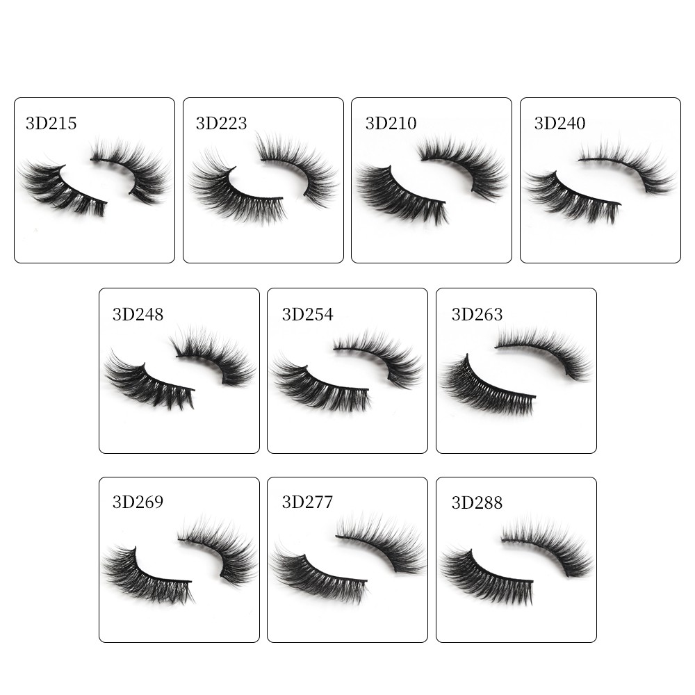 1 Cặp 3D Lông mi giả  - Trang điểm Lông mi giả Handmade Tóc con người Tự nhiên Chữ thập dày Bushy Curl Fake MAGEFY