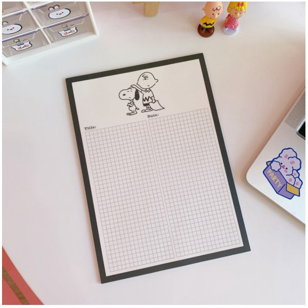 HOT snoopy Giấy ghi chú kẻ ô hoạt hình SO03 ULZZANG