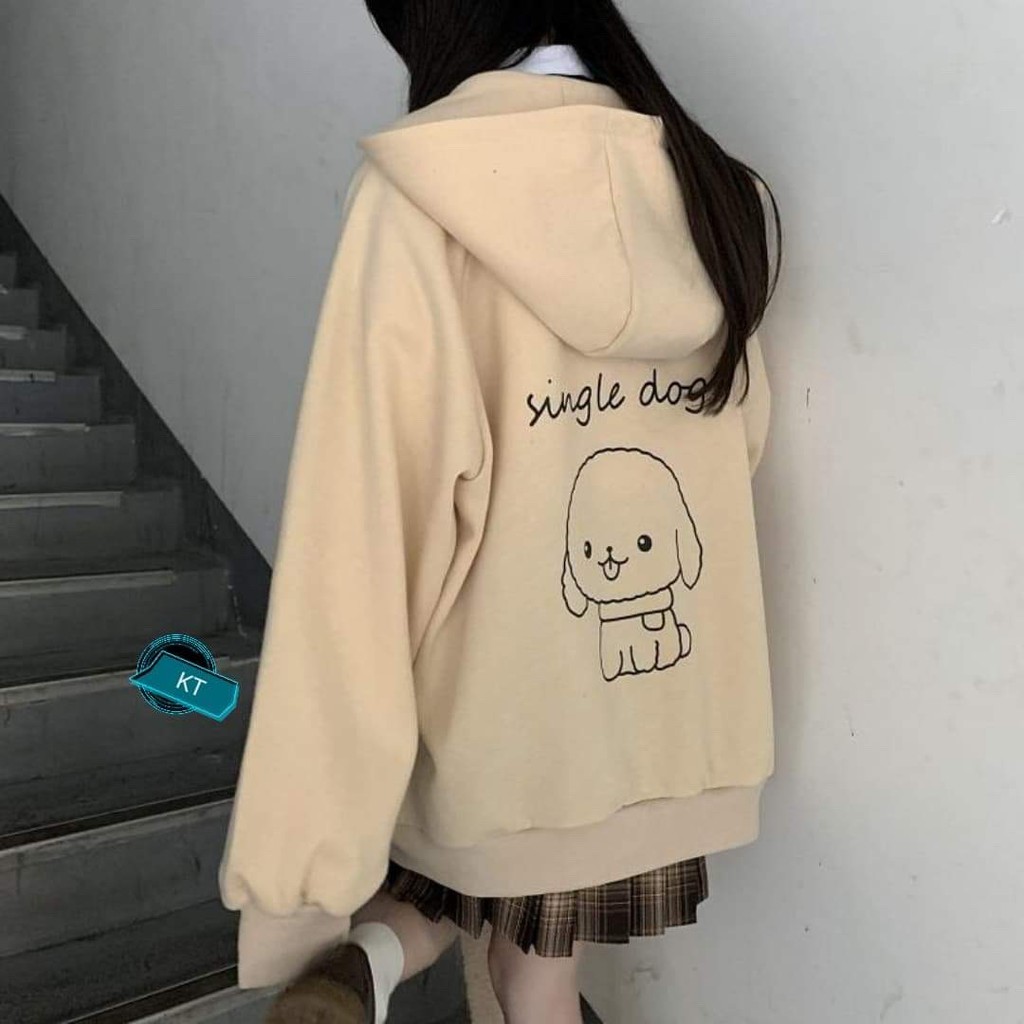 [FREESHIP ĐƠN TỪ 50K] Áo mũ khóa Single Dog in lưng KTH1119