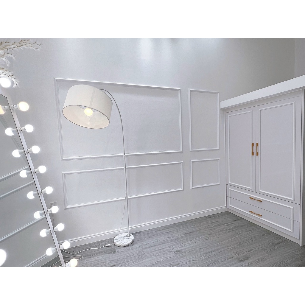 Phào chỉ dán tường, chỉ nhựa Hàn Quốc 2cm trắng bóng
