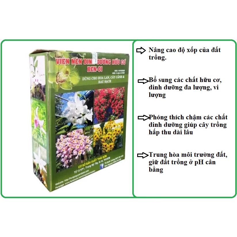 Viên nén dinh dưỡng hữu cơ Ben-01 Hùng Nguyễn hộp 1kg