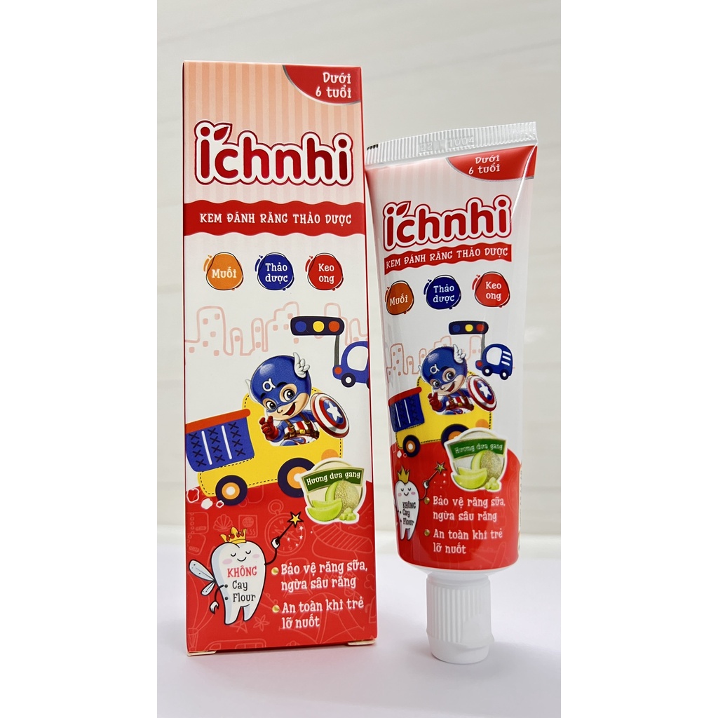 Kem đánh răng thảo dược Ích Nhi cho bé dưới 6 tuổi nuốt được, bảo vệ răng sữa, ngừa sâu răng cho bé.suckhoechomoinha