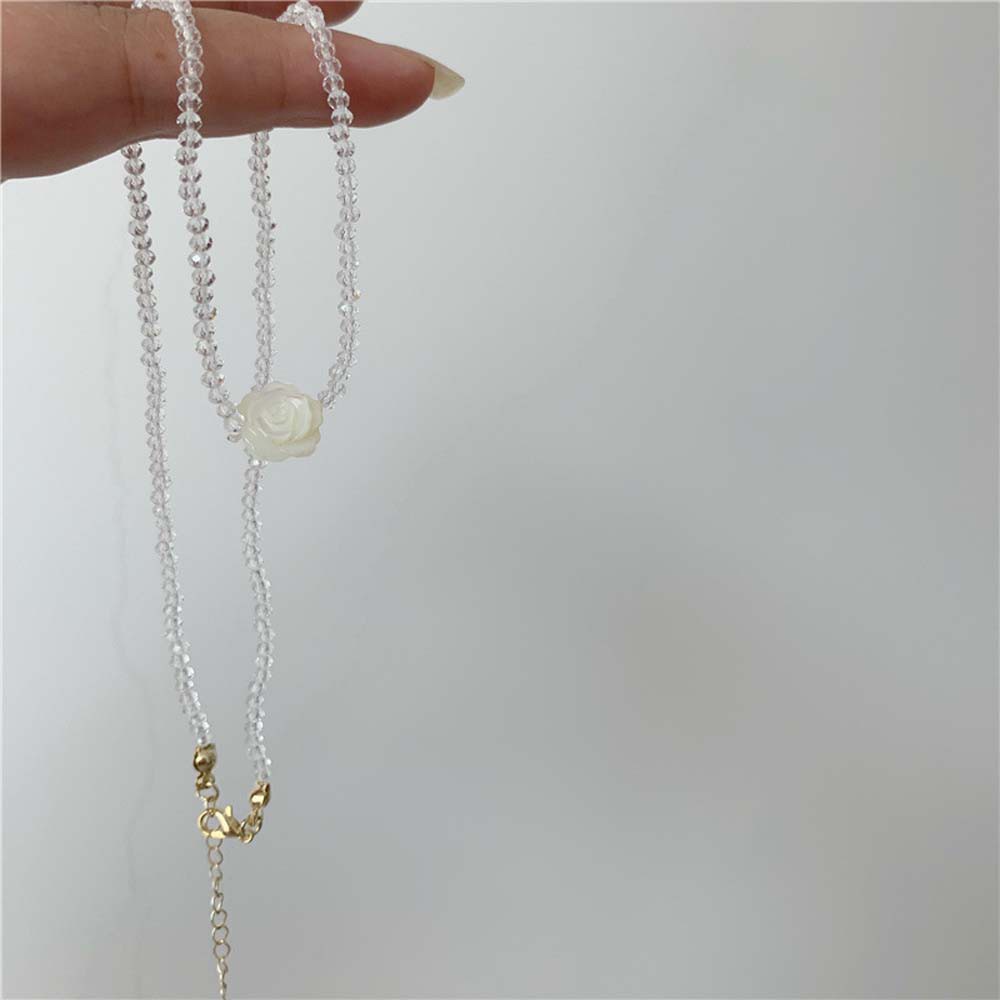 Vòng cổ/Nhẫn thun thiết kế bông hoa đơn giản trang nhã Hàn Quốc cho nữ