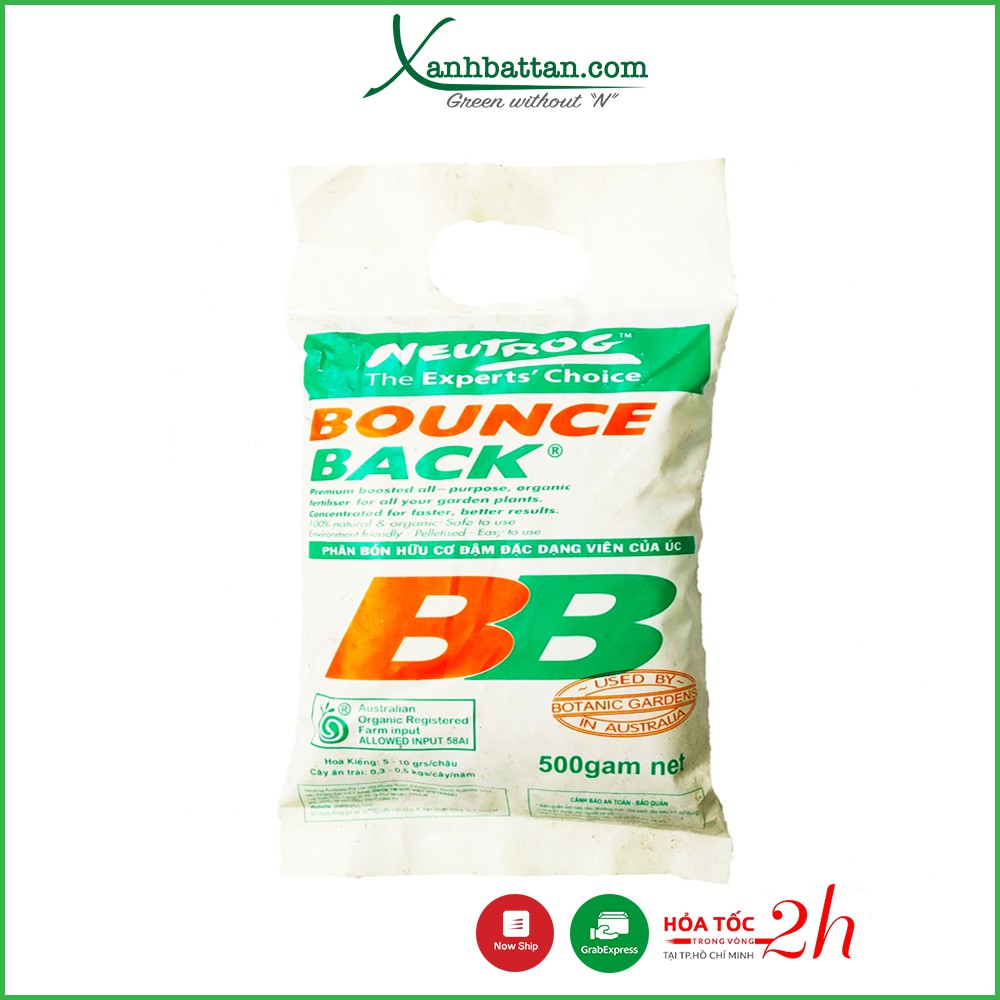 Phân Hữu Cơ Bounce Back Bón Rau Sạch, Hoa Kiểng, Cỏ Sân Vườn Gói 500 Gram