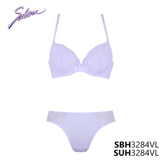 Combo Áo Lót Nâng Ngực Tự Nhiên Và Quần Lót Đồng Bộ Màu Tím Fashion Soft Doomm By Sabina SBH3284VL+SUH3284VL
