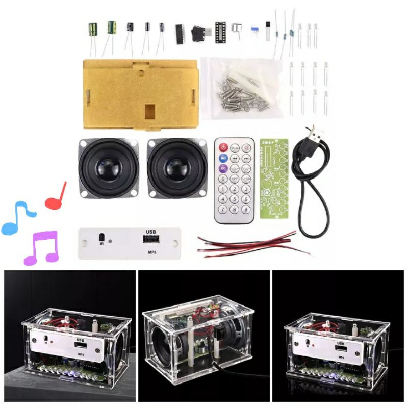 Combo linh kiện DIY loa bluetooth, bộ tự chế loa bluetooth 3Wx2