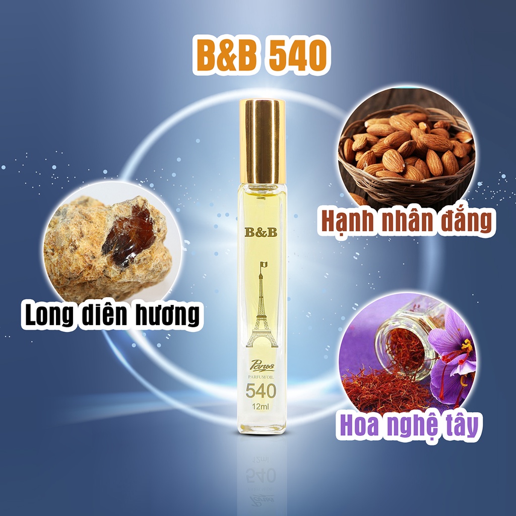Tinh dầu nước hoa nữ B&amp;B By 540 EDP 12 ml lưu hương lâu quyến rũ phong cách Pháp
