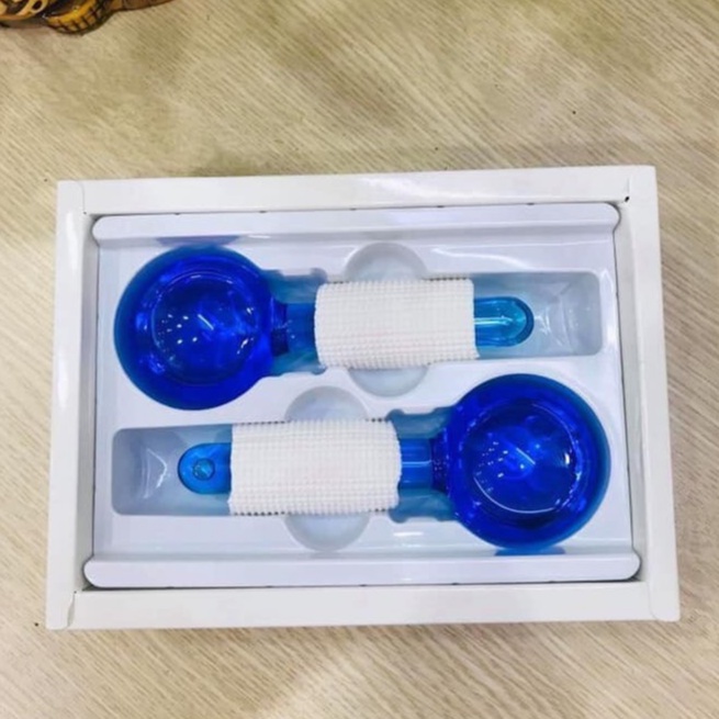 Cặp Cầu Lạnh Masa Mặt Đẩy Sâu Tinh Chất Thư Giãn Da Mặt Quả Cầu Lạnh Massage ( Cao Cấp )