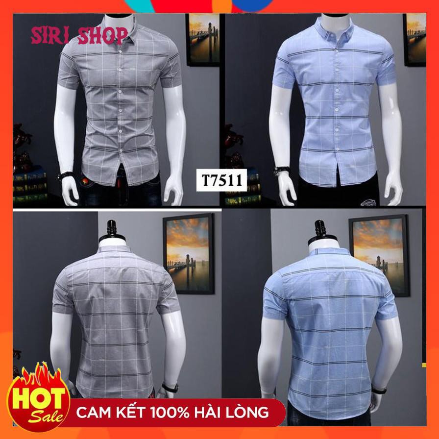 _Giá Sốc_SƠ MI NAM NGẮN TAY PHỐI Ô KẺ VT012 SIÊU ĐẸP HÀNG XUẤT KHẨU CHẤT LƯỢNG _Siri Shop