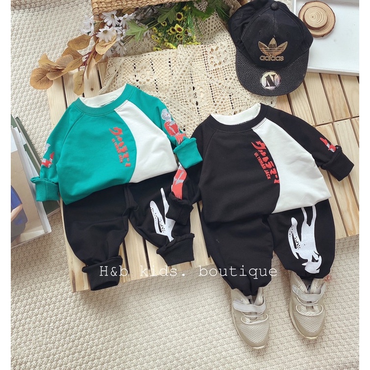 Bộ quần áo dài tay chất liệu da cá mềm mại từ 16-28kg❤️Bộ quần áo thu đông bé trai