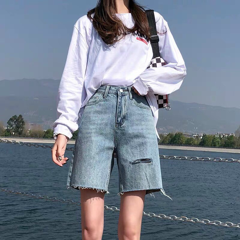 QUẦN JEANS LỬNG RÁCH PHẢI CỰC CÁ TÍNH CHO BẠN NỮ VÀO MÙA HÈ-giadungsieure