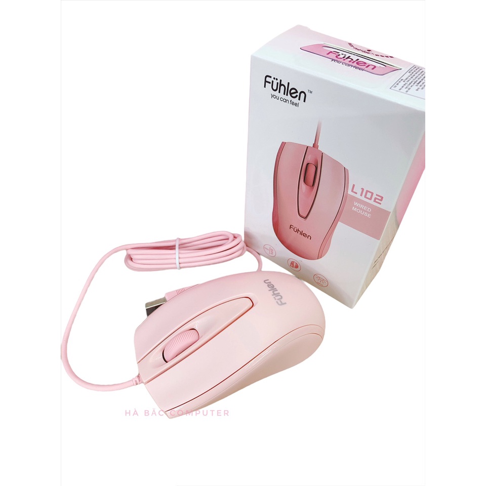 Chuột Gaming Fuhlen L102 Pink - Chuột Máy Tính Có Dây Màu Hồng BH 24 Tháng Chính Hãng