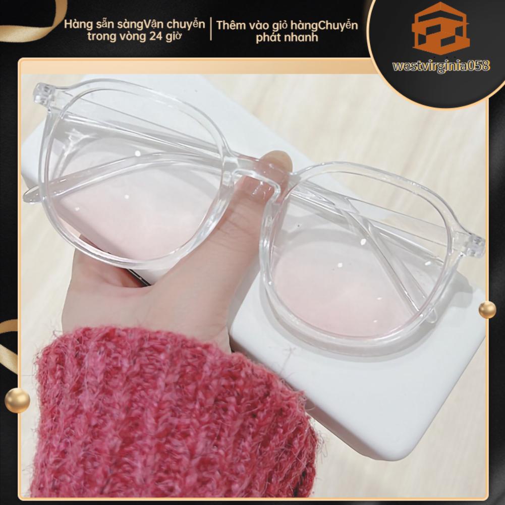 Westvirginia058 Kính khung lớn Block Blue Light 0 Diopter chơi game cho quý cô thời trang