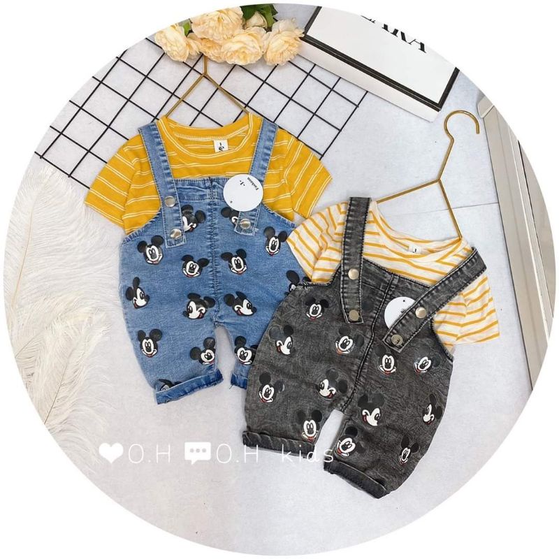 SET YẾM BÒ MICKEY IN TRÀN 2 CHI TIẾT GỒM YẾM BÒ + ÁO COTTON