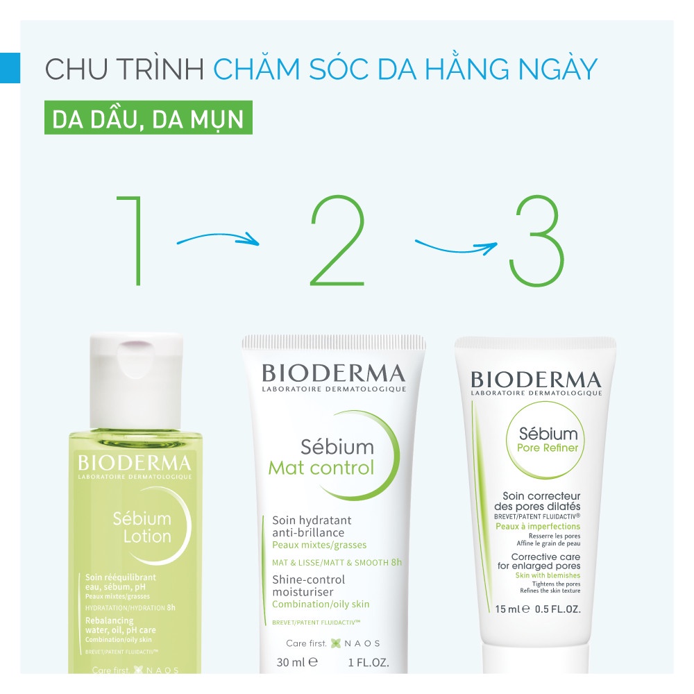 Dung dịch cân bằng cho da dầu mụn Bioderma Sebium Lotion - 200ml [NHẬP KHẨU CHÍNH HÃNG 100%]