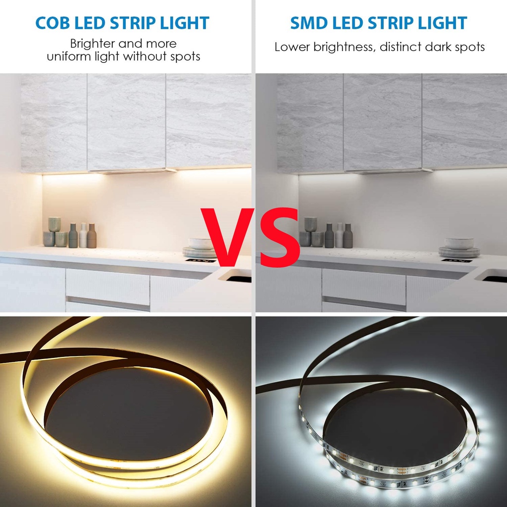 Thanh đèn LED COB 12V 252 LED/m OSIDEN điều khiển linh hoạt màu sắc ấm áp tiện dụng cho gia đình/ nhà bếp diy