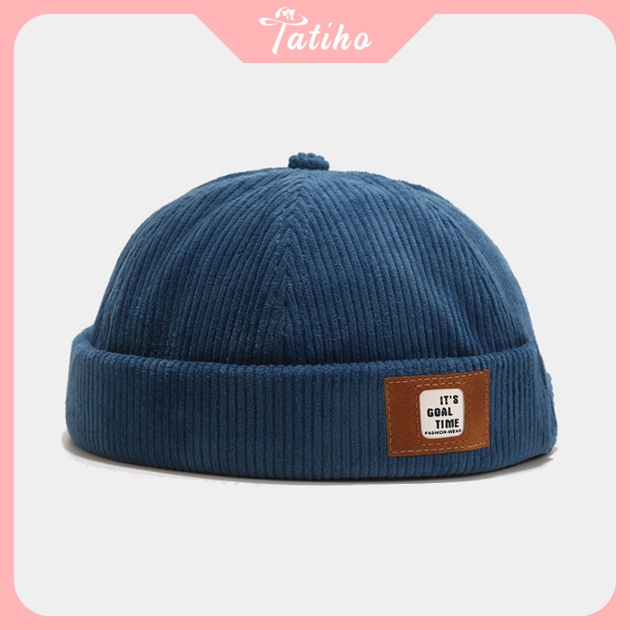 Mũ Miki Hat (Nón Tròn Dưa Hấu) Không Vành Nhung Cao Cấp Unisex Phong Cách Nhật Bản - Tatiho - Mã NV035
