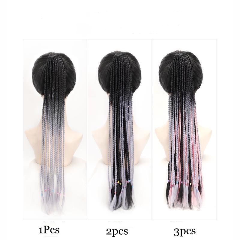 Xj-dreadlocks Tóc Giả Thắt Bím Đuôi Ngựa Millennium Màu Sắc Gradient Tạo Kiểu Tóc Bện Cho Nữ