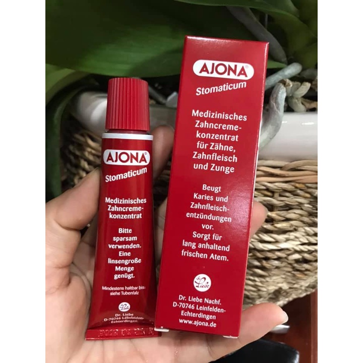 Kem đánh răng Ajona chống viêm lợi và đánh tan cao răng - Đức - 25ml
