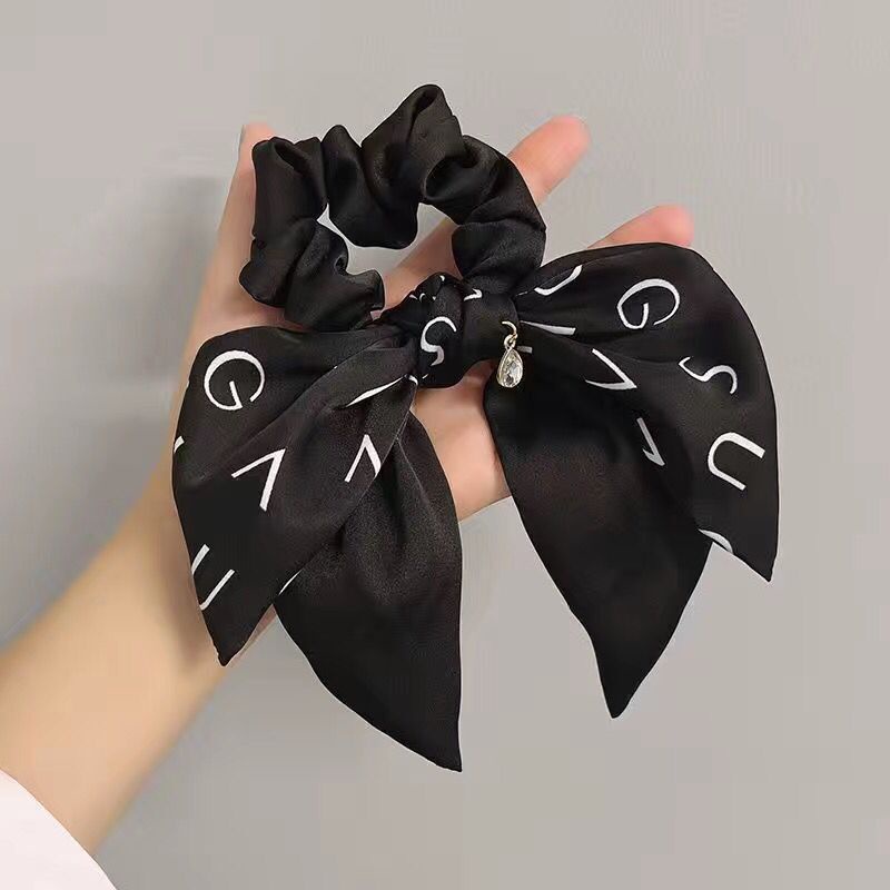 Dây ruy băng cột tóc đính nơ đuôi chim én thời trang mới 2021